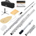 ﻿﻿Cecilio Open Hole C Flute - Musical Instrument, Kids Beginner/Intermediate Flute in Band & Orchestra, Silver