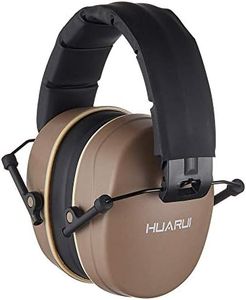 HUARUI Hearing Protection Ear Muffs SNR 29dB Noise Cancelling Headphones for Adults Kids Autism,Safety Earmuffs for Hunting,Shooting, Mowing, Construction (YBrown)