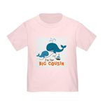 CafePress Big Cousin Whale T Shirt Cute Toddler T-Shirt, 100% Cotton Pink