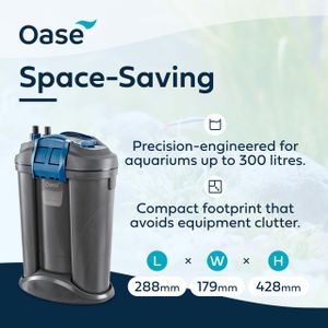Oase FiltoSmart 300 External Aquarium Filter – Quiet, Energy Efficient