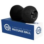 Rolling With It Professional Vibrating Peanut Massage Ball - For Muscle Recovery - Handheld, Cordless - 4 Intensity Levels - Dual Lacrosse Ball Vibration (Black)