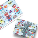 Glick Luxury Flat Wrap, One Sheet Super Hero Pop Comic Wrapping Paper, Perfect for Gift Wrapping, Birthday Wrapping Paper, Wrapping Paper for Children, 50 x 70 cm when open