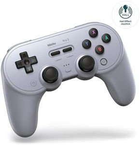 8Bitdo Pro 2 Bluetooth Controller for Switch, Hall Effect Joystick Update, Wireless Gaming Controller for Switch, PC, Android, and Steam Deck & Apple (Gray Edition)