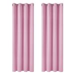 Deconovo Home Decorative Blackout Curtains Energy Saving Thermal Insulated Curtains Eyelet Curtains for Girls Bedroom Pink W55 x L102 Inch One Pair