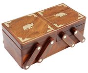 ITOS365 Handmade Wooden Jewelry Box for Women Jewel Organizer Hand Carved Gift Items