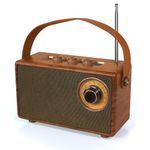 FUNFOR Retro Radio, Vintage Bluetooth Speaker with FM Radios, Small Portable Radios Mains and 1500mAh Battery, Support TF Card/AUX/USB, MP3 Player, 5W Speaker, Bluetooth 5.0