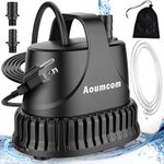 Aoumcom 400GPH Fountain Pump, 20W Submersible Water Pump, Aquarium Pump, 1500L/H Water Pump with 7ft Power Cord for Pond, Water Table, Waterfall, Fish Tank, Aquarium, Hydroponics