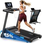MERACH Treadmills for Home with 15% Auto Incline, 7-Layer Belt 300LBS Walking Pad Treadmill, 0.5-7.5MPH Foldable Treadmill with Incline, APP, 16.5” Wide Running Belt, LCD Screen