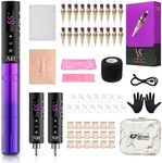 EZ Tattoo Kit - Tattoo Machine Kit Complete with Permanent Makeup Tattoo Machine Pen with 3Pcs Battery Power for Tattoo Beginners and Women Artists (Lola Air Purple Gradient)