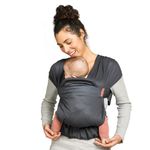 Infantino Hug & Cuddle Adjustable Hybrid Wrap Carrier with Head Support, Full wrap Around Waist Belt Can Carry (3.17-11.7) Kgs)