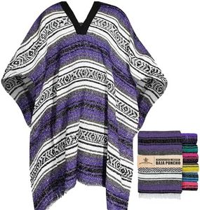 Traditional Mexican Baja Poncho Men and Women Authentic Gaban Serape Sarape Blanket Pancho Jorongo Cowboy