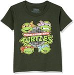 TEENAGE MUTANT NINJA Turtles Boys' Toddler Short Sleeve T-Shirt, Forest Green, 4T