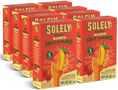 SOLELY - Organic Mango Whole Fruit Gummies (Pack of 8 Boxes, 5 Individual Bags per Box) - School Snacks - Healthy Snacks for Adults & Kids - Non GMO, Vegan Snacks, Shelf Stable - 40 Bags (3.5 oz)