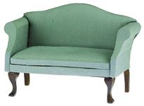 Melody Jane Classics by Handley Dolls House Sofa, Walnut with Gray Fabric