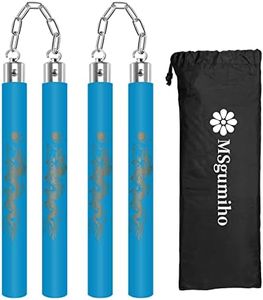MSGUMIHO Safe Foam Rubber Training Equipment Nunchucks Nunchakus with Steel Chain 2PCS for Kids & Beginners Practice and Training (Sky Blue)