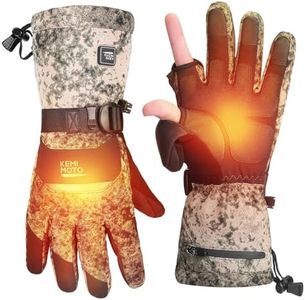 KEMIMOTO Heated Hunting Gloves Camo, Magnetic Flip-Top with 2 Batteries