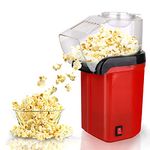 Techking 20 YEARS WARRANTY Quick & Healthy Popcorn Maker – 1200W Hot Air Popper for Oil-Free, 3-Minute Snacks with Removable Top Cover for Effortless Cleanup