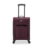 U.S. Traveler Anzio Softside Expandable Spinner Luggage, Burgundy, Checked-Medium 26-Inch, Anzio Softside Expandable Spinner Luggage