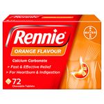 Rennie Orange Flavour 72 Chewable Tablets