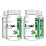 ANC Insulix Natural supplements with Gymnema Sylvestre Support Endocrine Health & Blood Glucose Level, Boost energy, Veg 60 Caps-Pack of 4