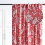 Maison d' Hermine 100% Cotton Curtain - 50"x108" Decorative Curtain - Aesthetic Curtains for Farmhouse, Kitchen & Bedroom - with a Rod Pocket Loop - Red - Ramage Color - 1 Panel