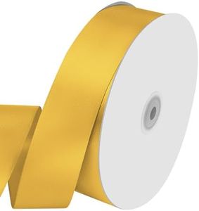 1-1/2" Wide x 100 Yards Single Faced Polyester Yellow Satin Ribbon, Perfect for Wedding, Gift Wrapping, Bow Making & Other Projects (Yellow)