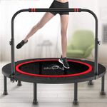 Dolphy Portable & Foldable Trampoline - 40" in-Home Mini Rebounder with Adjustable Handrail, Fitness Body Exercise for Kids Adults Indoor/Garden Workout Max Load 80kg.