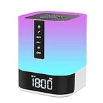 Bedside Lamp,Bedside Touch Light with Bluetooth Speaker Supports TF/SD Card & 12/24H Digital Calendar Alarm Clock 48 Colors Boys and Girls Gifts.…