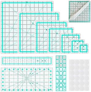 Quilting Rulers,10 Quilting Rulers(2.5"x2.5",3.5"x3.5",5"x5", 6.5"x6.5",8"x8",10"x10",12.5"x12.5",6.5"x12",2"x12",3"x9") Acrylic Quilting Ruler