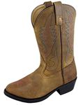 Smoky Mountain Childrens Buffalo Wellington Oiled Distressed Leather Round Toe Brown Western Cowboy Boot SIZE 1