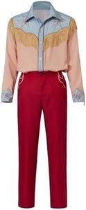 MyheroCos Marty McFly Cosplay Costume Adult Men Cowboy Shirt Pants Outfits Halloween Suit (M)