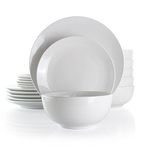 Elama Service for Six Dinnerware Set, 18 Piece, White