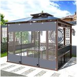 Outdoor Clear Tarp Curtains, Gazebo Waterproof Tarpaulin Side Panels, Pvc Heavy Duty Tarpaulin With Zip, Pergola Patio Porch Carport Transparent Tarpaulin Side Panels,LxH-2.7x2.2m/8.9 * 7.2ft