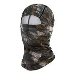 BASSDASH Winter Balaclava Fleece Ski Mask Ninja Hood Neck Warmer Fishing Hunting, Forest Camo, One Size