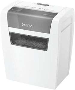LEITZ IQ Home Partikelschnitt Aktenvernichter P4, 7-6 Blatt (70-80 g/m²), 15 Liter Abfallbehälter, Leise und Kompakt, Weiß, 80340000