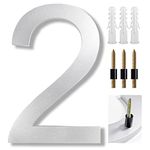 8 Inch Large House Numbers Floating Sliver House Numbers Plaques Modern Door Numbers Plates Signs with Nail Kit for Outside Wall Address Garden Mailbox Dec, Strong Sliver Acrylic Material (2)