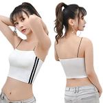 DISOLVE� Women/Girls/Ladies Sports Bra for Women Long line Padded Bra Yoga Crop Tank Tops Fitness (C, White)