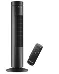 Pro Breeze® 30" Tower Fan, Ultra Quiet Operation, 7-Hour Digital Timer, Remote Control, 3 Cooling Fan Modes & LED Light Indicator - Powerful & Energy-Efficient Electric Fan for Home and Office - Black