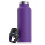 RTIC 16 oz Vacuum Insulated Water Bottle, Metal Stainless Steel Double Wall Insulation, BPA Free Reusable, Leak-Proof Thermos Flask for Hot and Cold Drinks, Travel, Sports, Camping, Majestic Purple