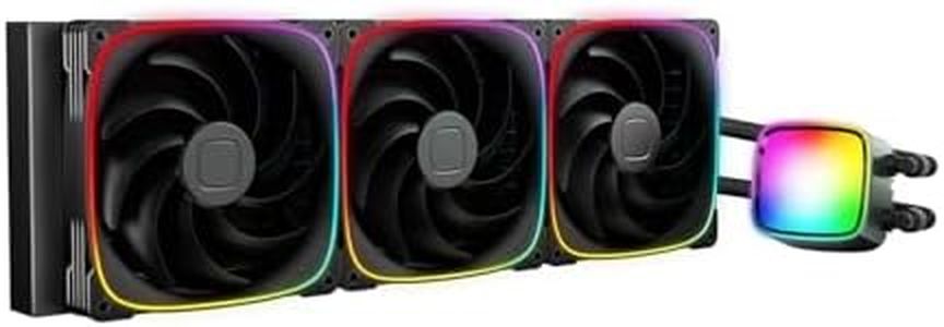 Geometric Future Eskimo Pro - 420mm AIO CPU Liquid Water Cooler- RGB PWM Squama 2503B 140mm Fan x 3- Fit Intel® LGA 1700, AMD®AM5 - Black- (GEO-EP-42B)