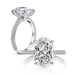 AINUOSHI 925 Sterling Silver Women Wedding Rings 5 Carat Oval Cut Cubic Zirconia Engagement Ring(7.5)