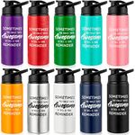 10 Pcs Thank You Appreciation Gifts Aluminum Water Bottles Bulk Water Bottle with Snap Lids Lightweight Leak Proof Sports Water Bottle Travel Bottles for Gym Camping Hiking (Multicolor, 20 Oz)