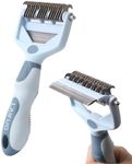 LAIFUG Pet Grooming Brush Double Sided Shedding Professional Dog Brush for Shedding Gentle On Skin Dog Hair Removal Comb 2 in 1 Dematting Tool and Collapsible Undercoat Rake