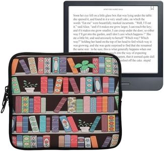 kwmobile Neoprene e-Reader Pouch Size 6,8-7" eReader - Universal eBook Sleeve Case with Zipper, Wrist Strap - Blue/Green/Dark Pink