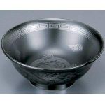 Japanese Black glaze silver dragon Ramen Bowl 8.35