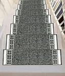 Stair Treads Carpet Rubber Backing – Stair Runners for Steps – Rubber Back Stair Rugs – Pet Dog Carpet for Stairs - Stairway Carpet Rug – Set of 7 Emily Gray (8.5” x 26”)