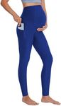BUBBLELIME 22"/26" Maternity Yoga Leggings Soft Over The Belly Pregnancy Pant with Pockets - Maternity Pants_Navy Small-26 Inseam