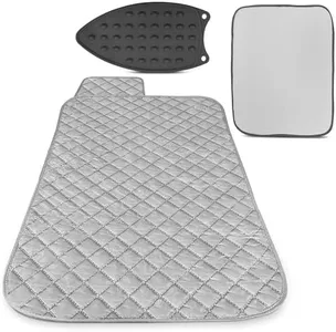 Bukm Ironing Blanket, Magnetic Ironing Mat Laundry Pad, Quilted Washer Dryer Heat Resistant Pad, Ironing Board Covers (33 1/2" x 19", Grey) (Grey)