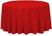 LinenTablecloth 120-Inch Round Polyester Tablecloth Red