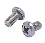 #10-32 X 3/8" Stainless Phillips Round Head Machine Screw, (100pc), Fine Thread, 18-8 (304) Stainless Steel, by Bolt Dropper